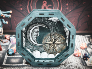 The Celestial Sovereign Tray: Midnight Woodcut Rolling Basin